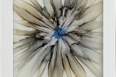 ‘Baby Blues’ 6x6 alcohol ink on tile, resin finish  165-SOLD